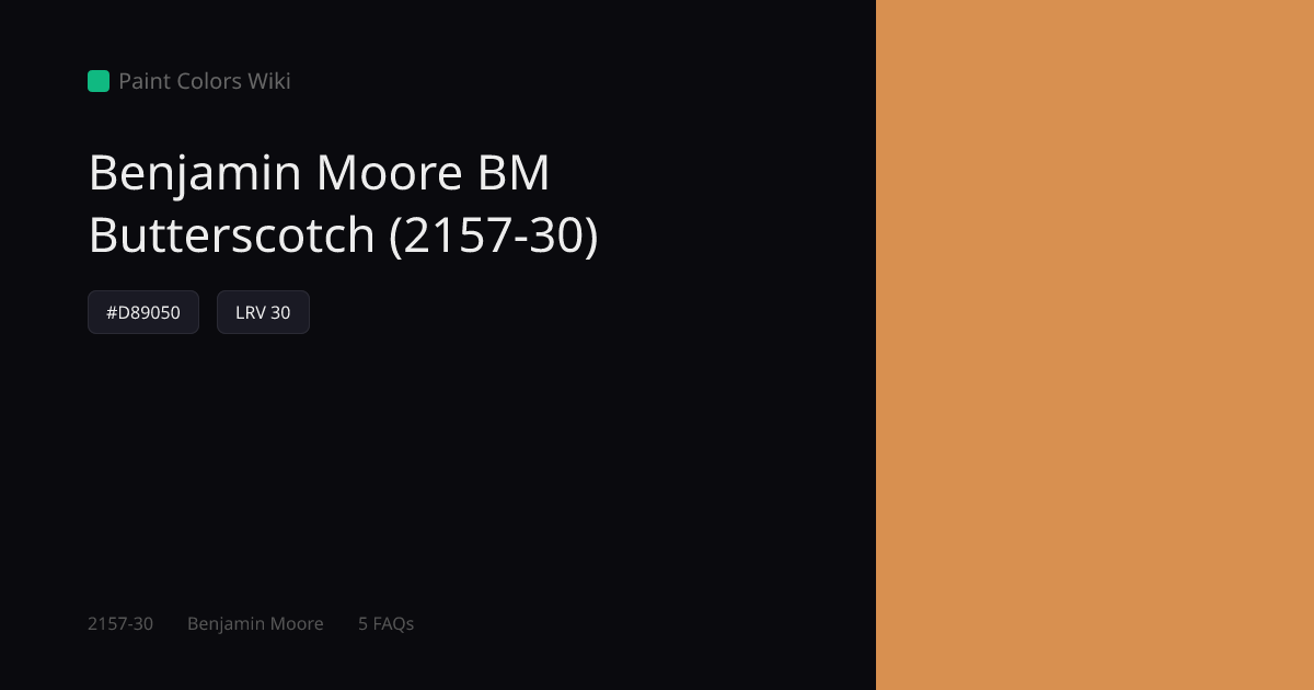Benjamin Moore BM Butterscotch (2157-30) — HEX, LRV & Color Info ...