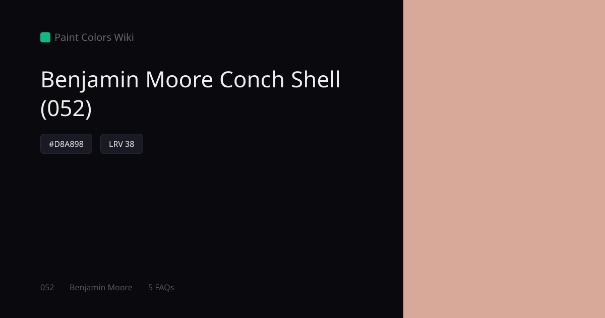 Benjamin Moore Conch Shell (052) — HEX, LRV & Color Info | Paint Colors ...