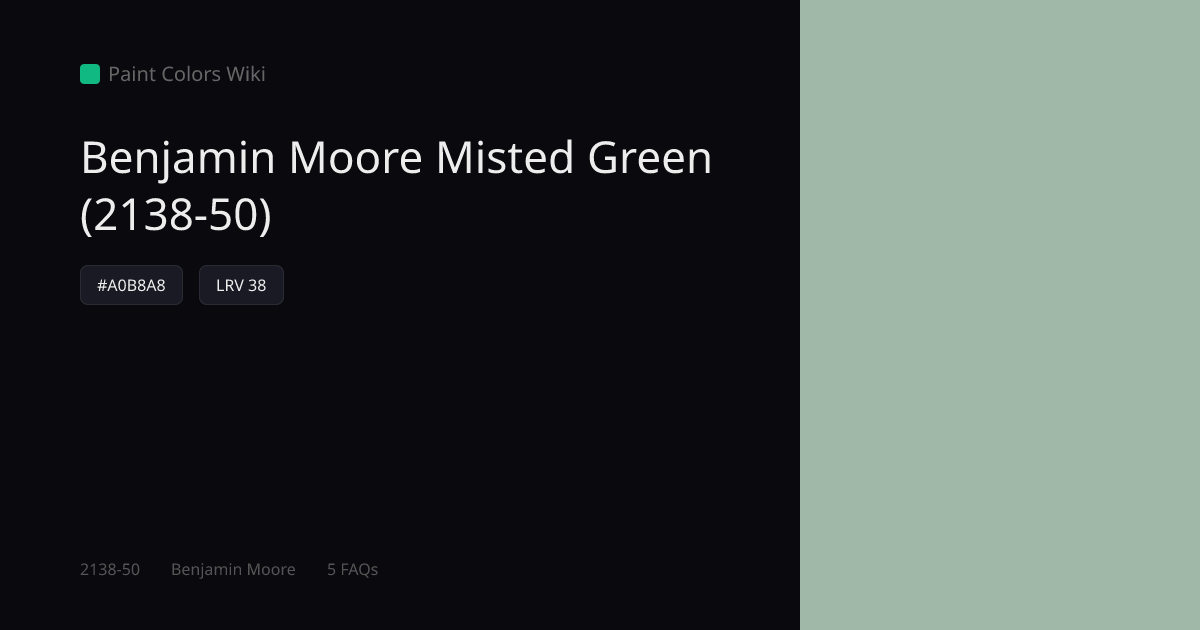 Benjamin Moore Misted Green (2138-50) — HEX, LRV & Color Info | Paint ...