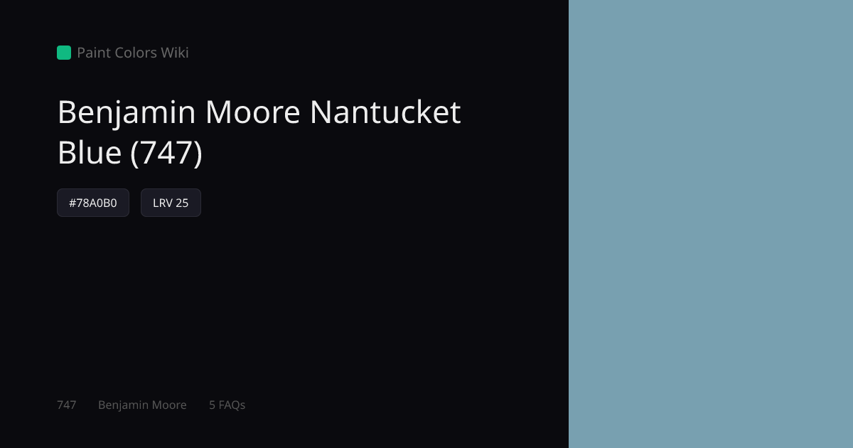 Benjamin Moore Nantucket Blue (747) — HEX, LRV & Color Info | Paint ...