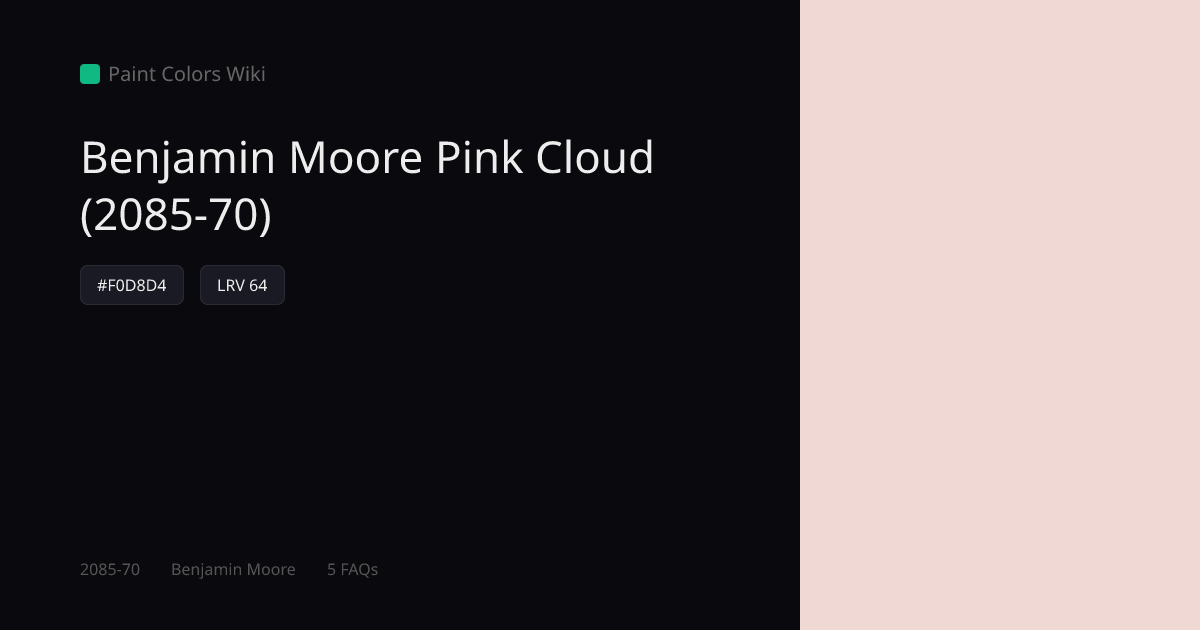 Benjamin Moore Pink Cloud (2085-70) — HEX, LRV & Color Info | Paint ...