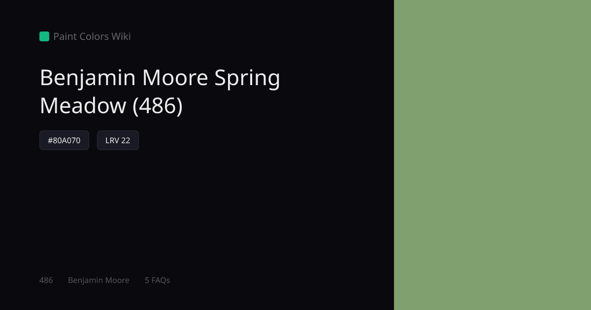 Benjamin Moore Spring Meadow (486) — HEX, LRV & Color Info | Paint ...