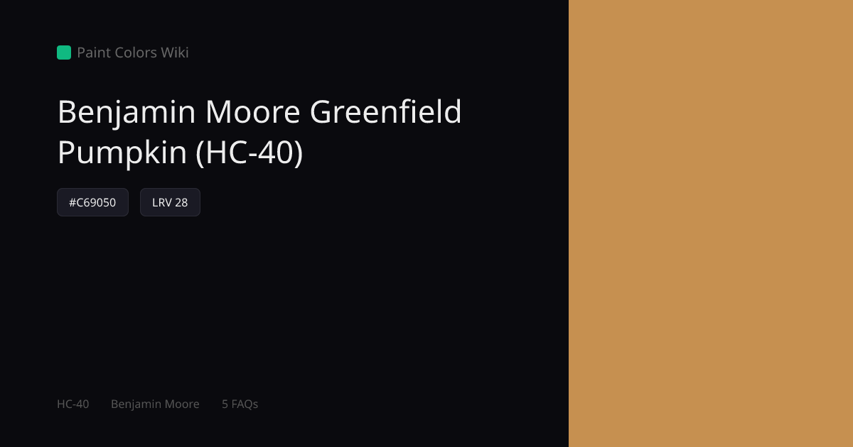 Benjamin Moore Greenfield Pumpkin (HC-40) — HEX, LRV & Color Info ...