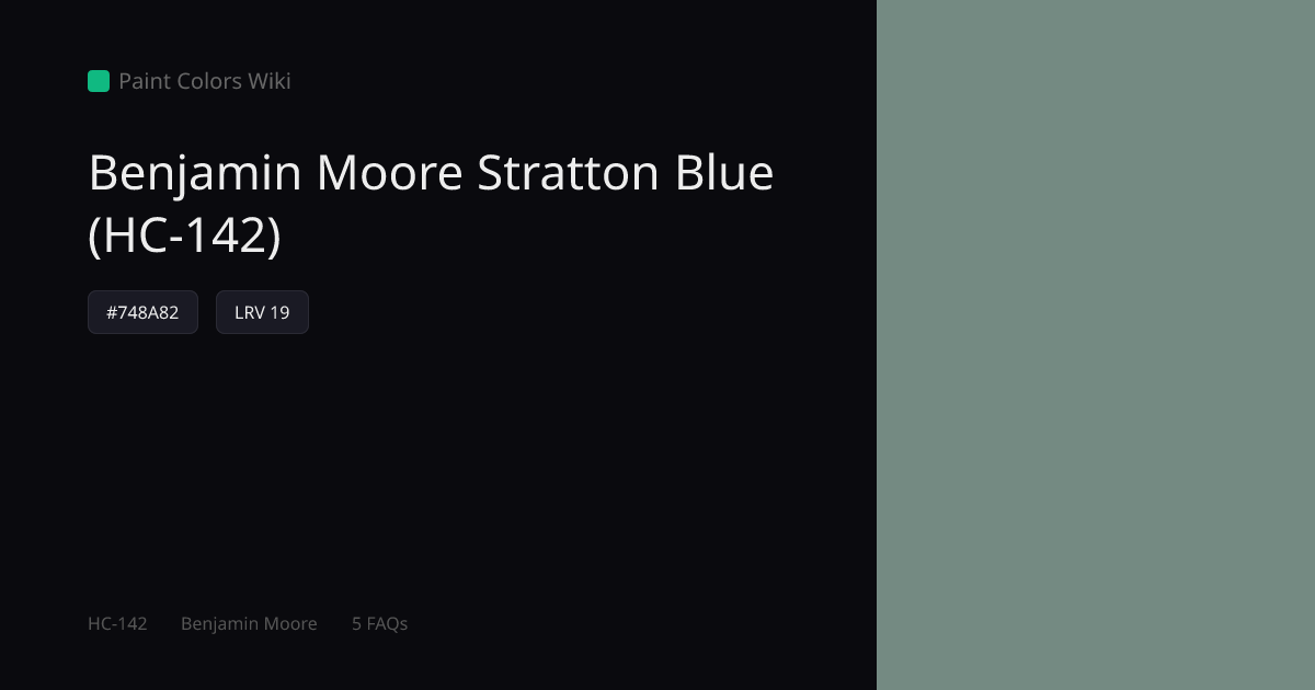 Benjamin Moore Stratton Blue (HC-142) — HEX, LRV & Color Info | Paint ...