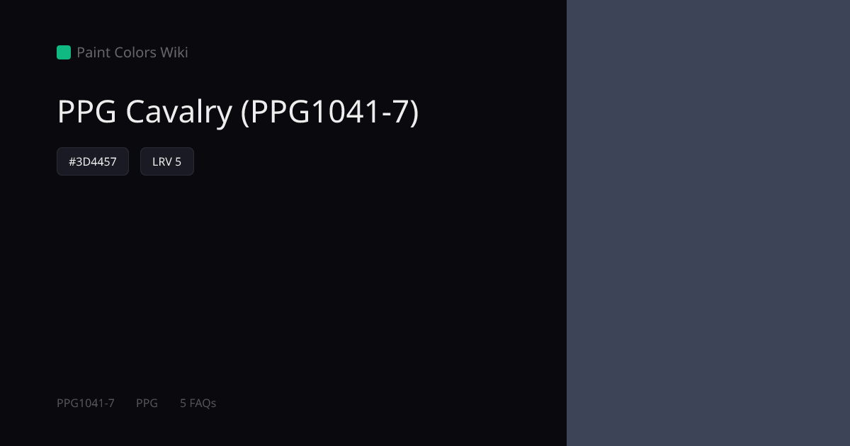 PPG Cavalry (PPG1041-7) — HEX, LRV & Color Info | Paint Colors Wiki