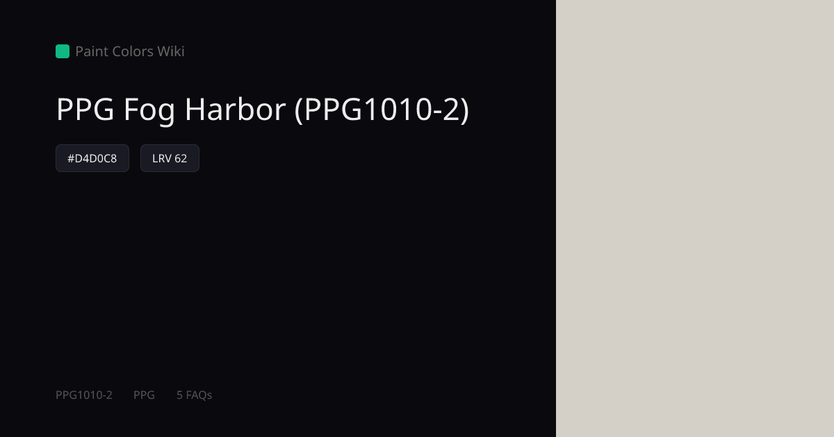 PPG Fog Harbor (PPG1010-2) — HEX, LRV & Color Info | Paint Colors Wiki