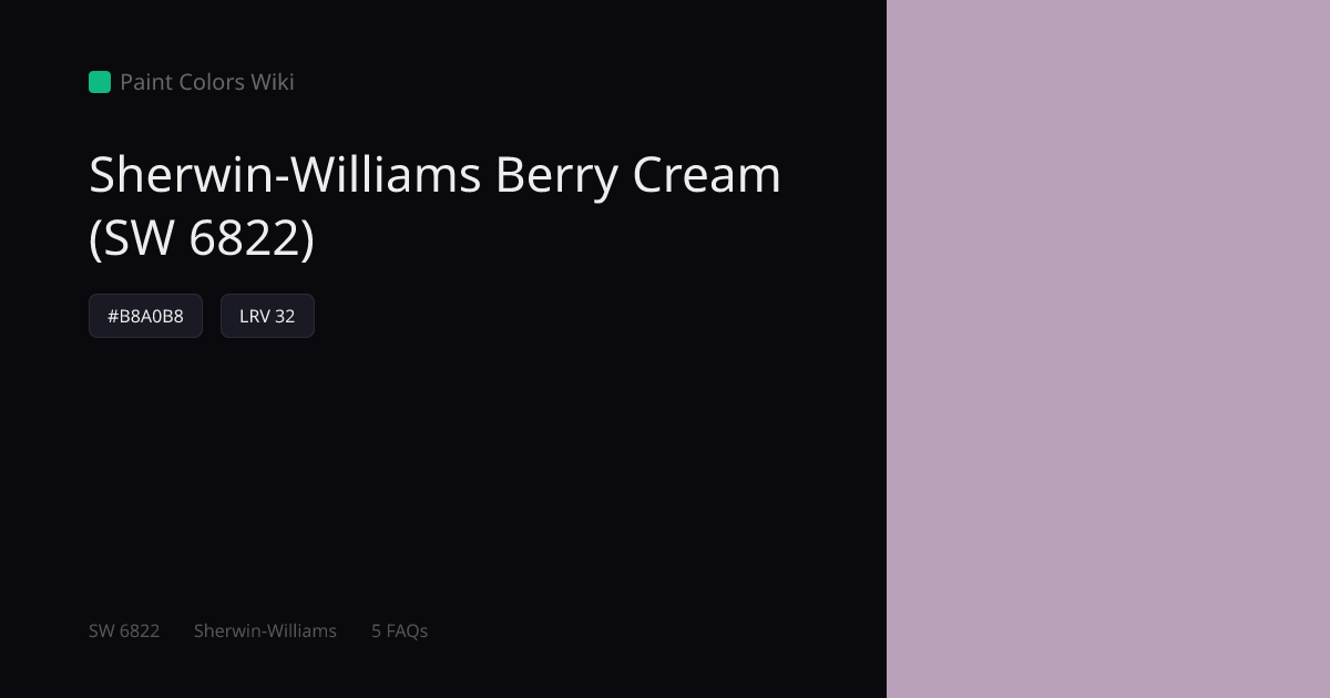 Sherwin-Williams Berry Cream (SW 6822) — HEX, LRV & Color Info | Paint ...