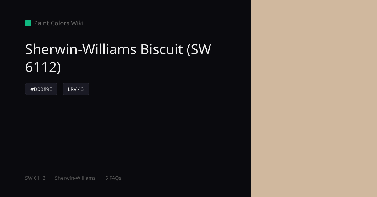 Sherwin-Williams Biscuit (SW 6112) — HEX, LRV & Color Info | Paint ...