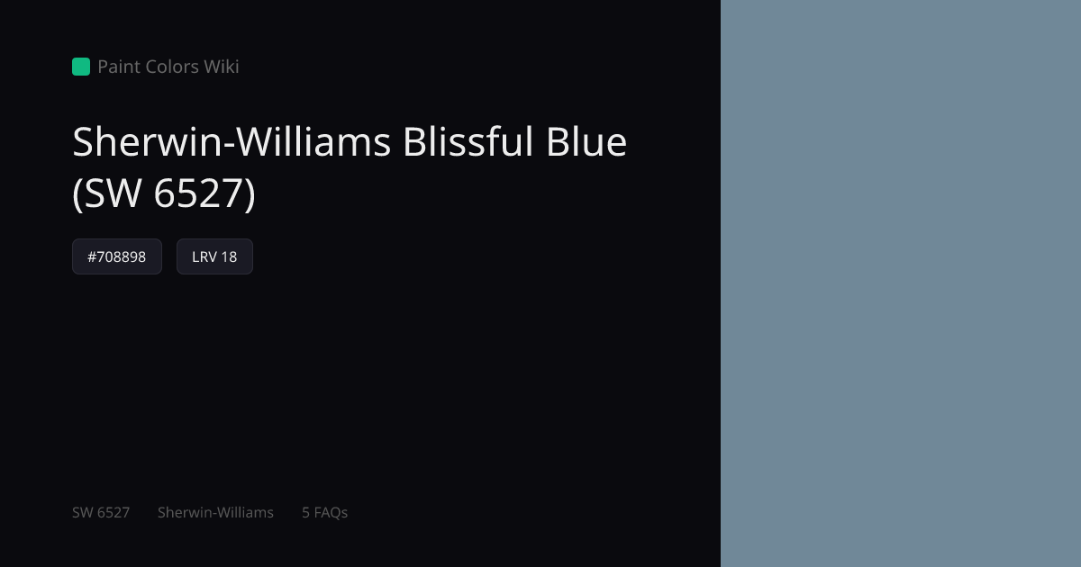Sherwin-Williams Blissful Blue (SW 6527) — HEX, LRV & Color Info ...