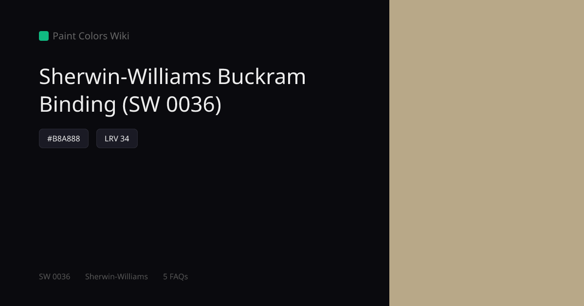 Sherwin-Williams Buckram Binding (SW 0036) — HEX, LRV & Color Info ...