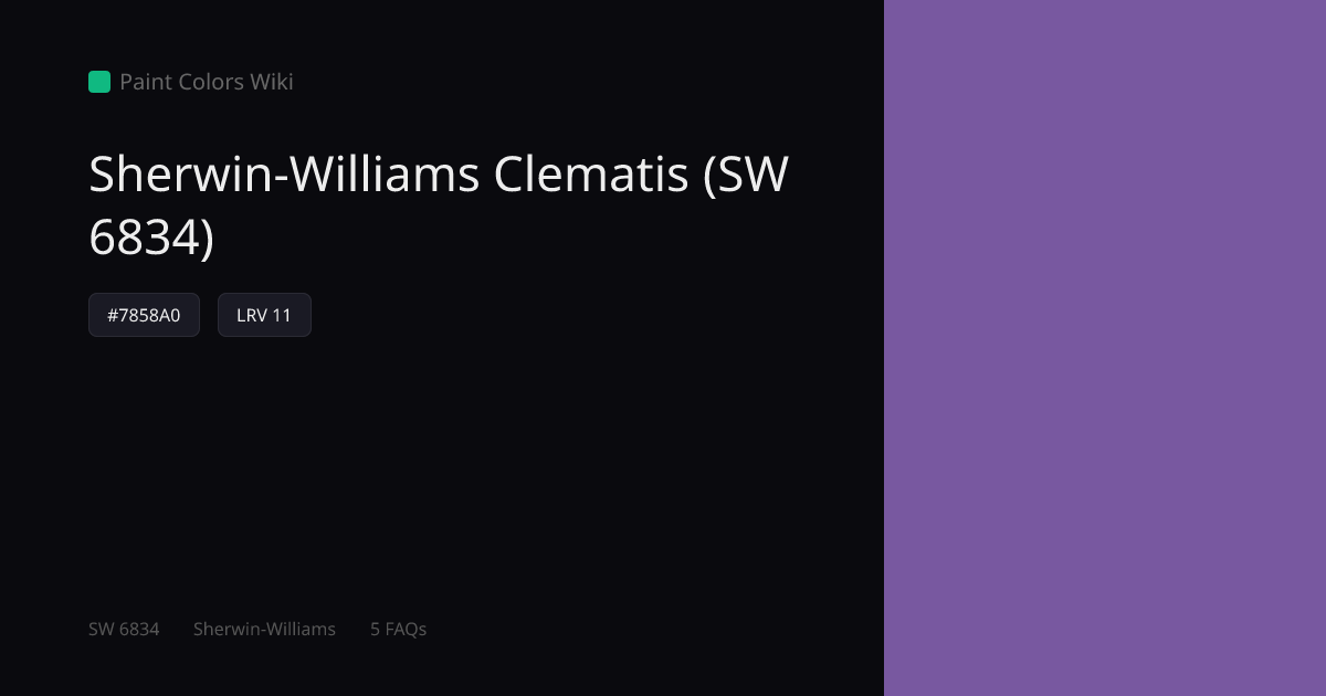 Sherwin-Williams Clematis (SW 6834) — HEX, LRV & Color Info | Paint ...