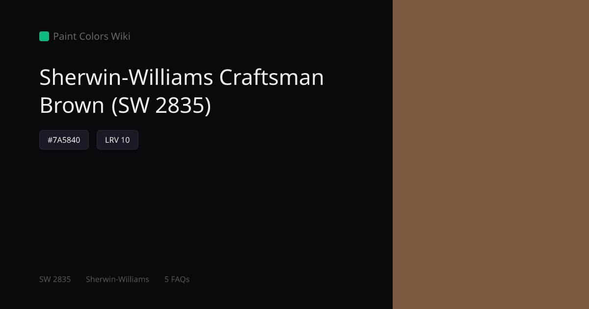 Sherwin-Williams Craftsman Brown (SW 2835) — HEX, LRV & Color Info ...