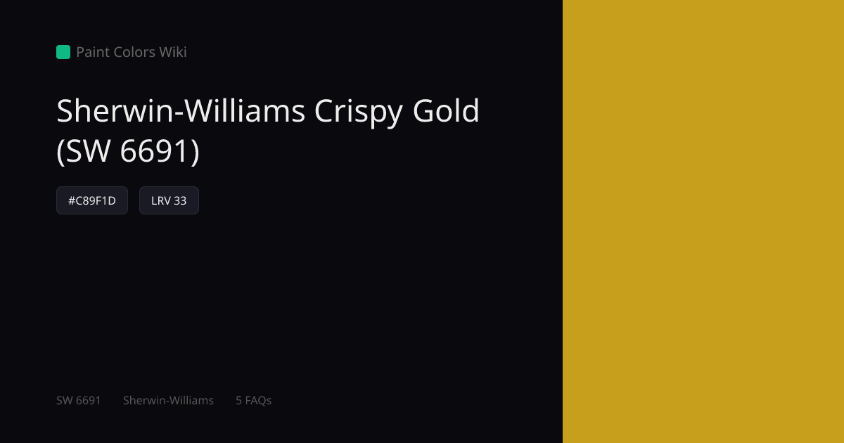 Sherwin-Williams Crispy Gold (SW 6691) — HEX, LRV & Color Info | Paint ...