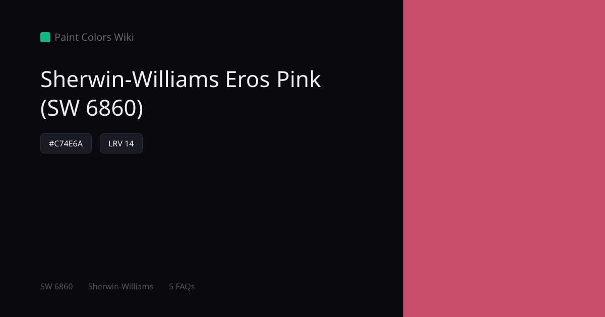 Sherwin-Williams Eros Pink (SW 6860) — HEX, LRV & Color Info | Paint ...