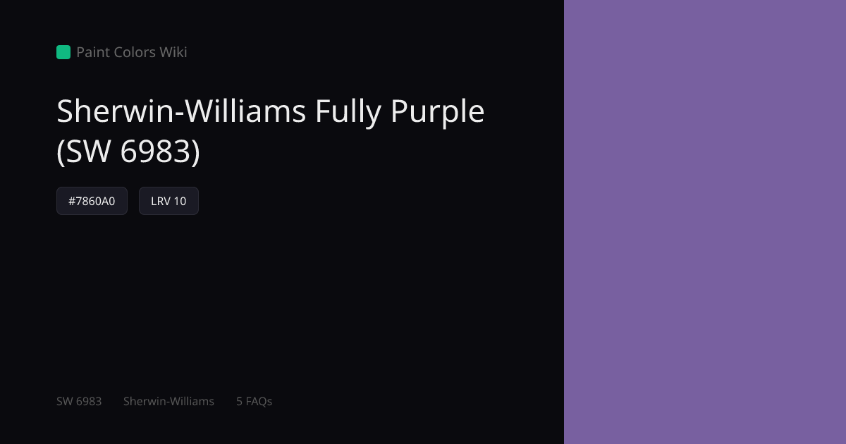 Sherwin-Williams Fully Purple (SW 6983) — HEX, LRV & Color Info | Paint ...