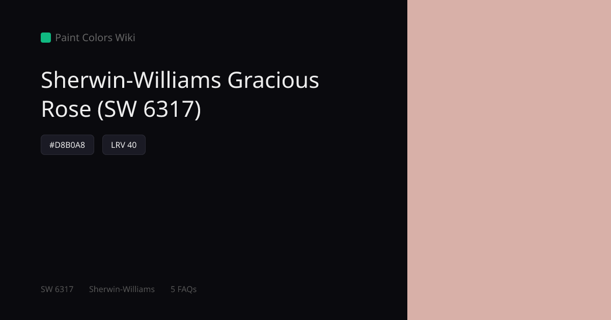 Sherwin-Williams Gracious Rose (SW 6317) — HEX, LRV & Color Info ...