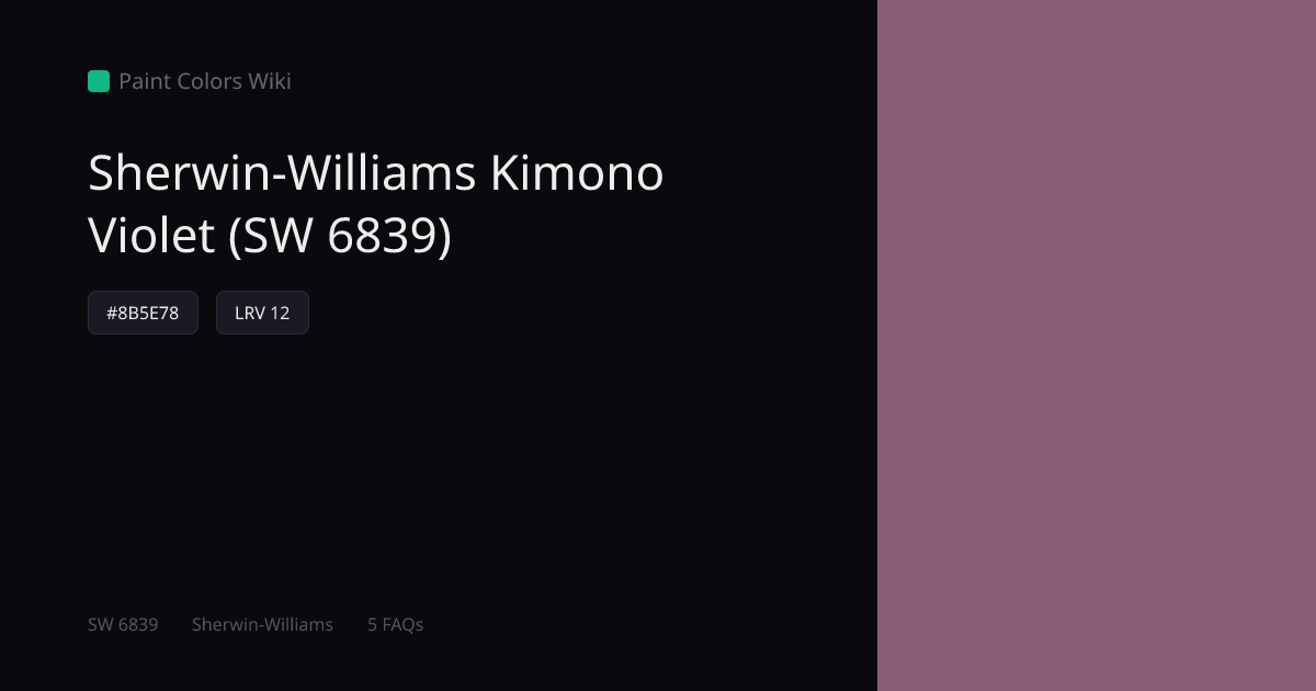 Sherwin-Williams Kimono Violet (SW 6839) — HEX, LRV & Color Info ...