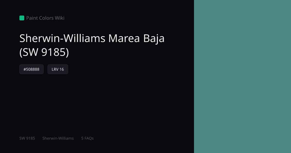 Sherwin-Williams Marea Baja (SW 9185) — HEX, LRV & Color Info | Paint ...