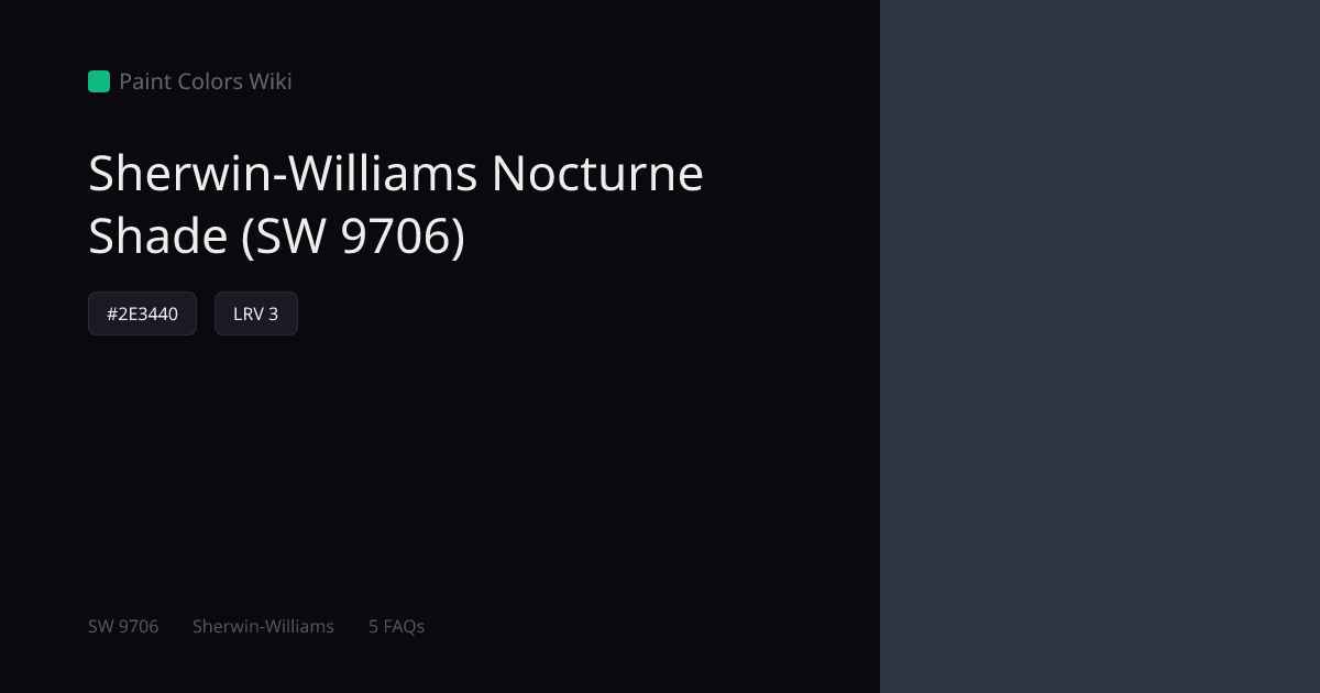 Sherwin-Williams Nocturne Shade (SW 9706) — HEX, LRV & Color Info ...