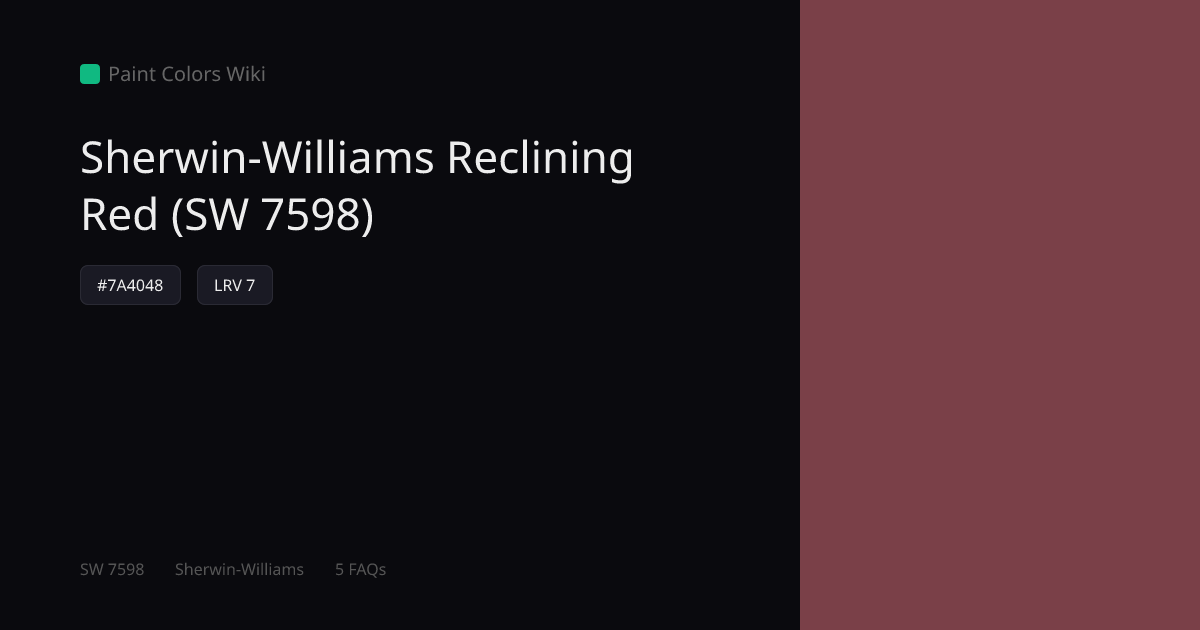 Sherwin-Williams Reclining Red (SW 7598) — HEX, LRV & Color Info ...