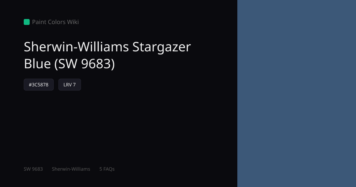 Sherwin-Williams Stargazer Blue (SW 9683) — HEX, LRV & Color Info ...