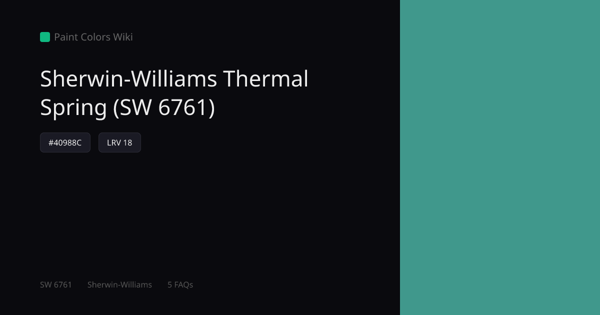 Sherwin-Williams Thermal Spring (SW 6761) — HEX, LRV & Color Info ...