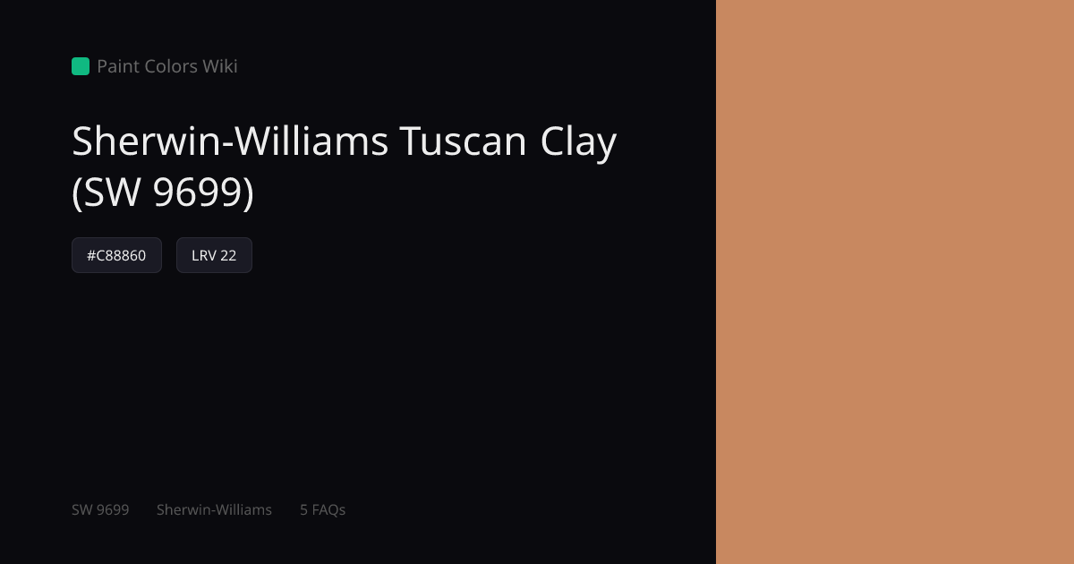 Sherwin-Williams Tuscan Clay (SW 9699) — HEX, LRV & Color Info | Paint ...