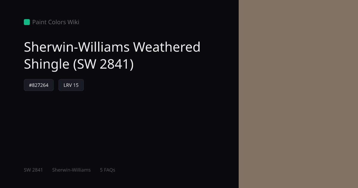 Sherwin-Williams Weathered Shingle (SW 2841) — HEX, LRV & Color Info ...