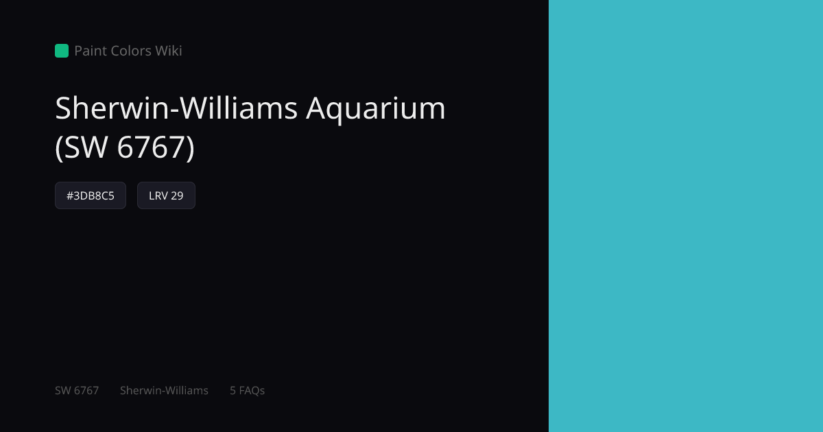 Sherwin-Williams Aquarium (SW 6767) — HEX, LRV & Color Info | Paint ...