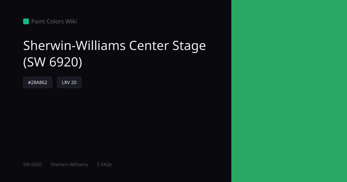 Sherwin-Williams Center Stage (SW 6920) — HEX, LRV & Color Info | Paint ...