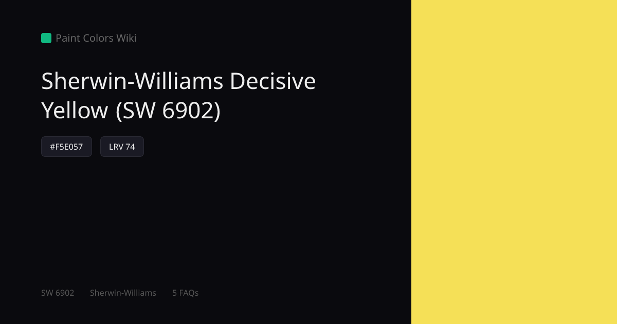 Sherwin-Williams Decisive Yellow (SW 6902) — HEX, LRV & Color Info ...