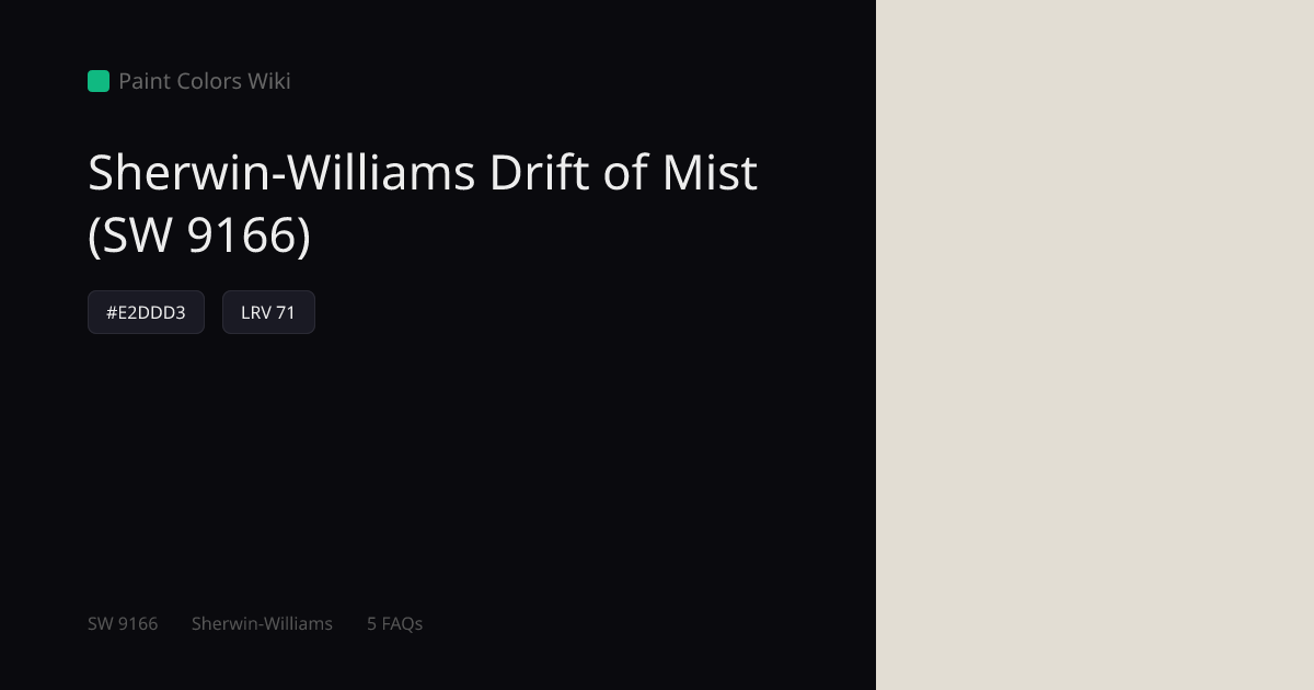 Sherwin-Williams Drift of Mist (SW 9166) — HEX, LRV & Color Info ...
