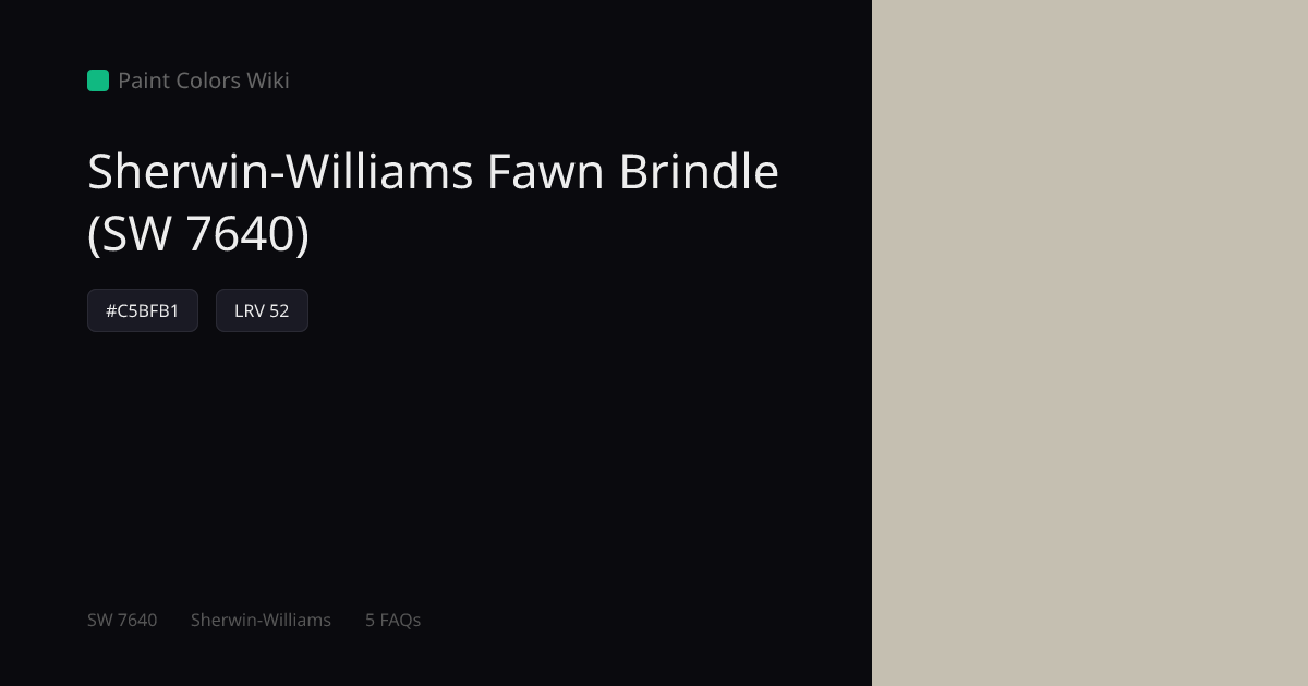 Sherwin-Williams Fawn Brindle (SW 7640) — HEX, LRV & Color Info | Paint ...