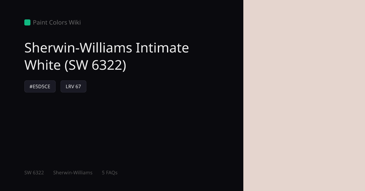 Sherwin-Williams Intimate White (SW 6322) — HEX, LRV & Color Info ...