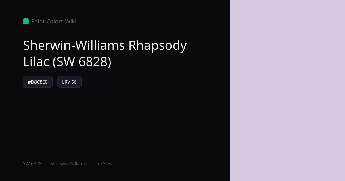 Sherwin-Williams Rhapsody Lilac (SW 6828) — HEX, LRV & Color Info ...