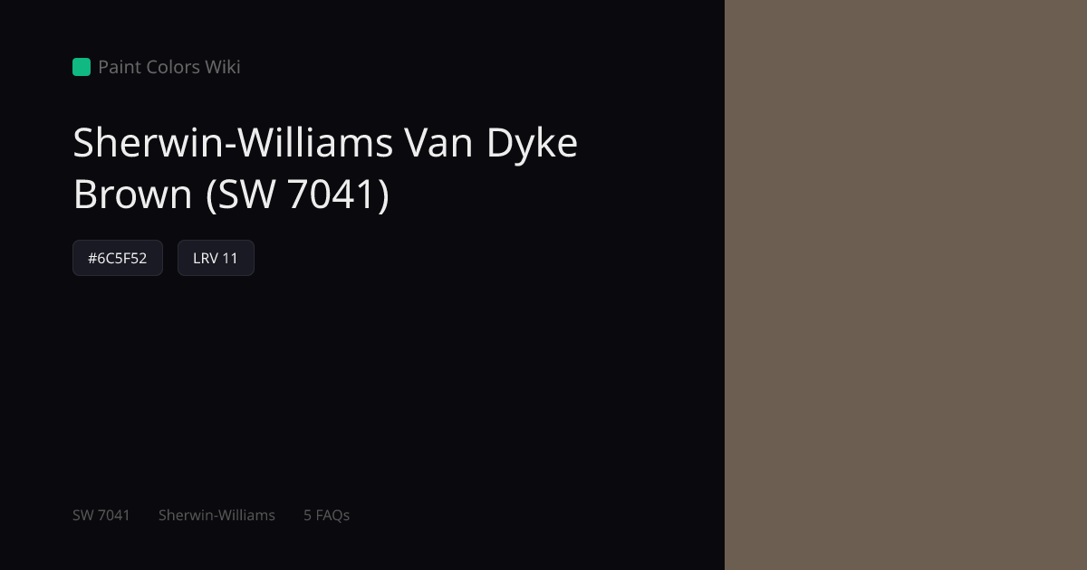 Sherwin-Williams Van Dyke Brown (SW 7041) — HEX, LRV & Color Info ...