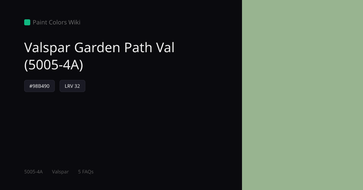 Valspar Garden Path Val (5005-4A) — HEX, LRV & Color Info | Paint ...